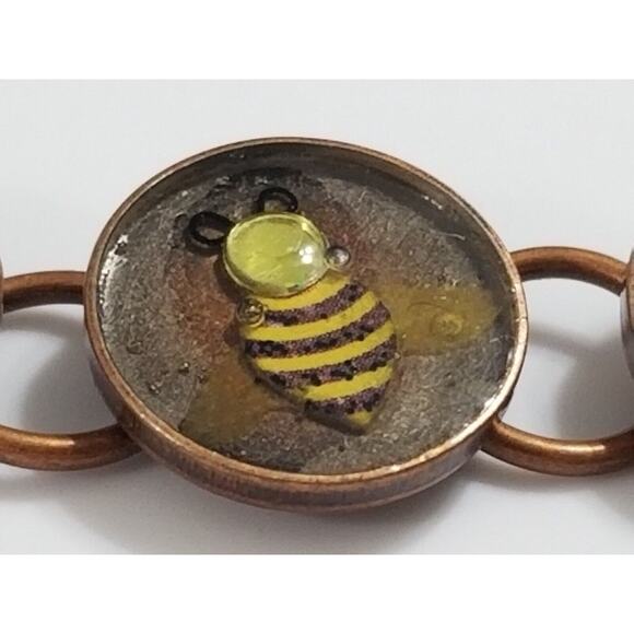 Copper colored six inch Bee happy bracelet b41 - Picture 4 of 16